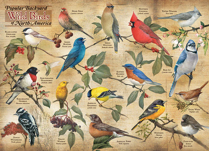 Popular Backyard Wild Birds of North America 1000pc puzzle