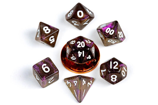 Stardust Supervolcano 10mm mini poly dice set