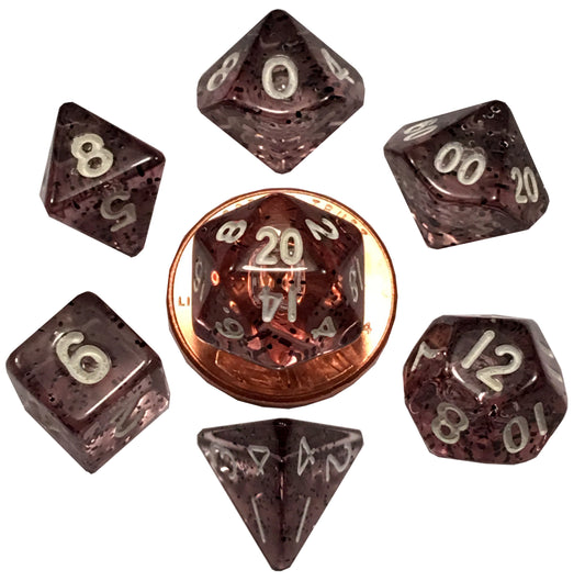 Ethereal Black 10mm mini poly dice set