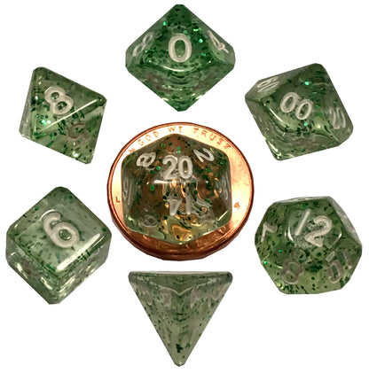 Ethereal Green 10mm mini poly dice set