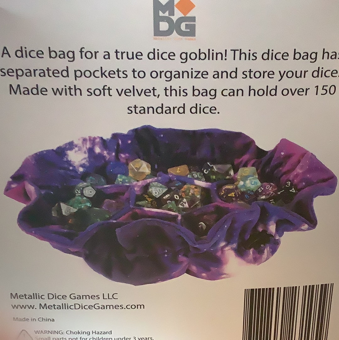 Velvet Dice Bag with Pockets