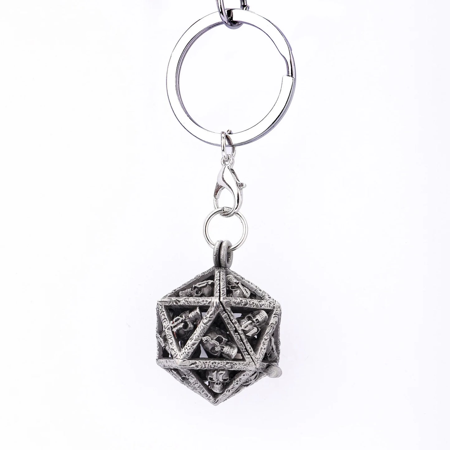 Grimskull's D20 Necklace Locket Gift Set - Ancient Silver