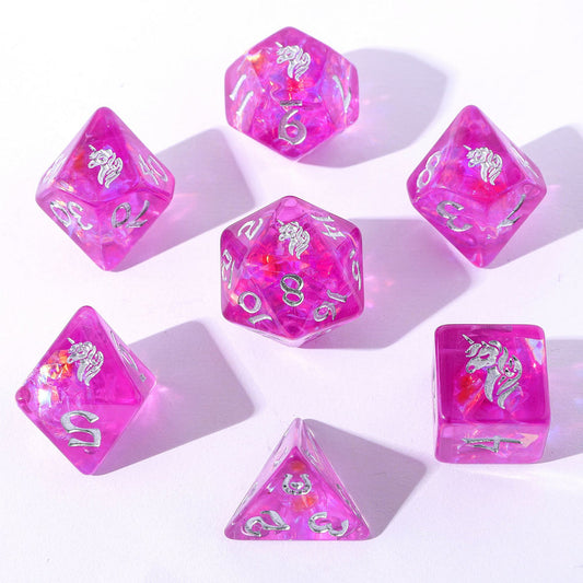 Pixie Dust Dice Set - Lumina Unicornia - Rounded Resin