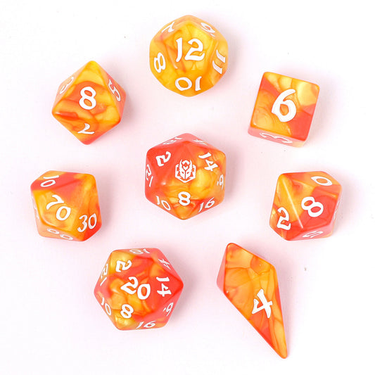 Wyrmforged Rollers 8 Piece Dice Set - Fae Candy, Rounded Resin