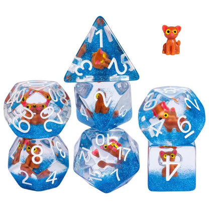 Honey the Cat Dice Set - Resin Inclusion