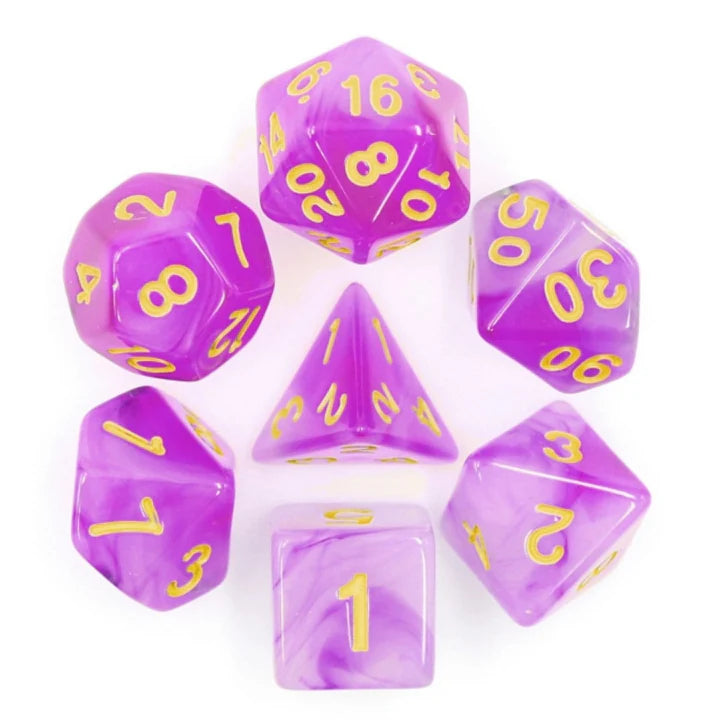 Purple Milky Dice Set - Resin