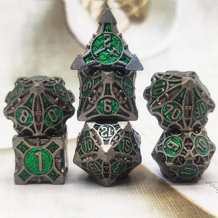 Quiver of Arrows Dice Set - Enchanted Forest Arrow, Solid Metal