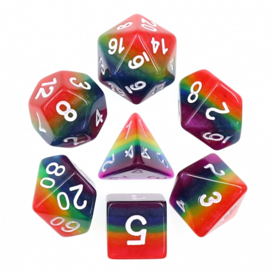 Rainbow Dice Set - Resin