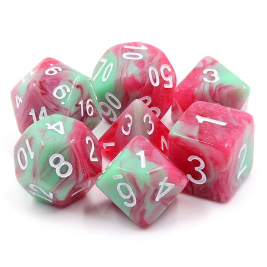 Strawberry Creme RPG Dice Set - Resin