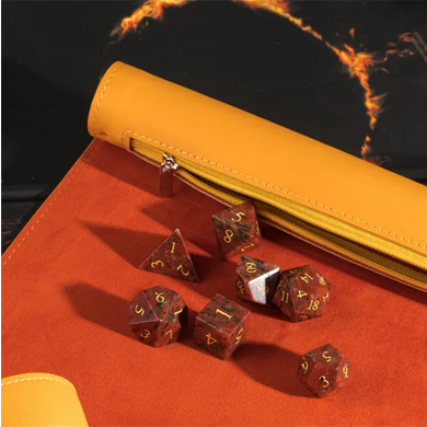 Roll Up Leatherette Dice Matt - Burnt Yellow