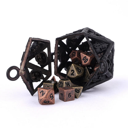 Grimskull's D20 Necklace Locket Gift Set - Matte Black