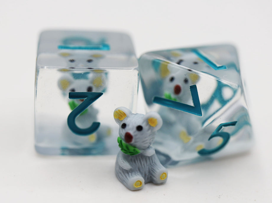 Koala Dice Set - Resin Inclusion