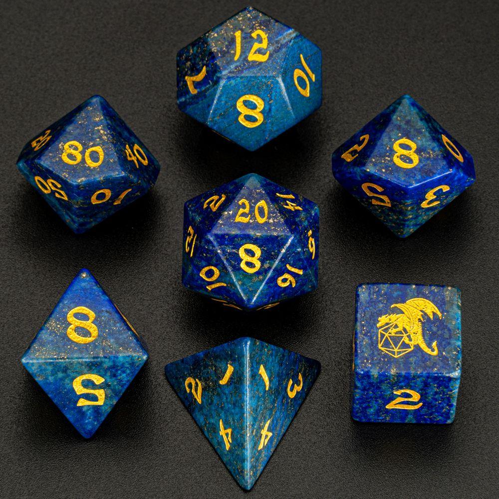 Lapis Lazuli RPG Dice Set with Deluxe Case