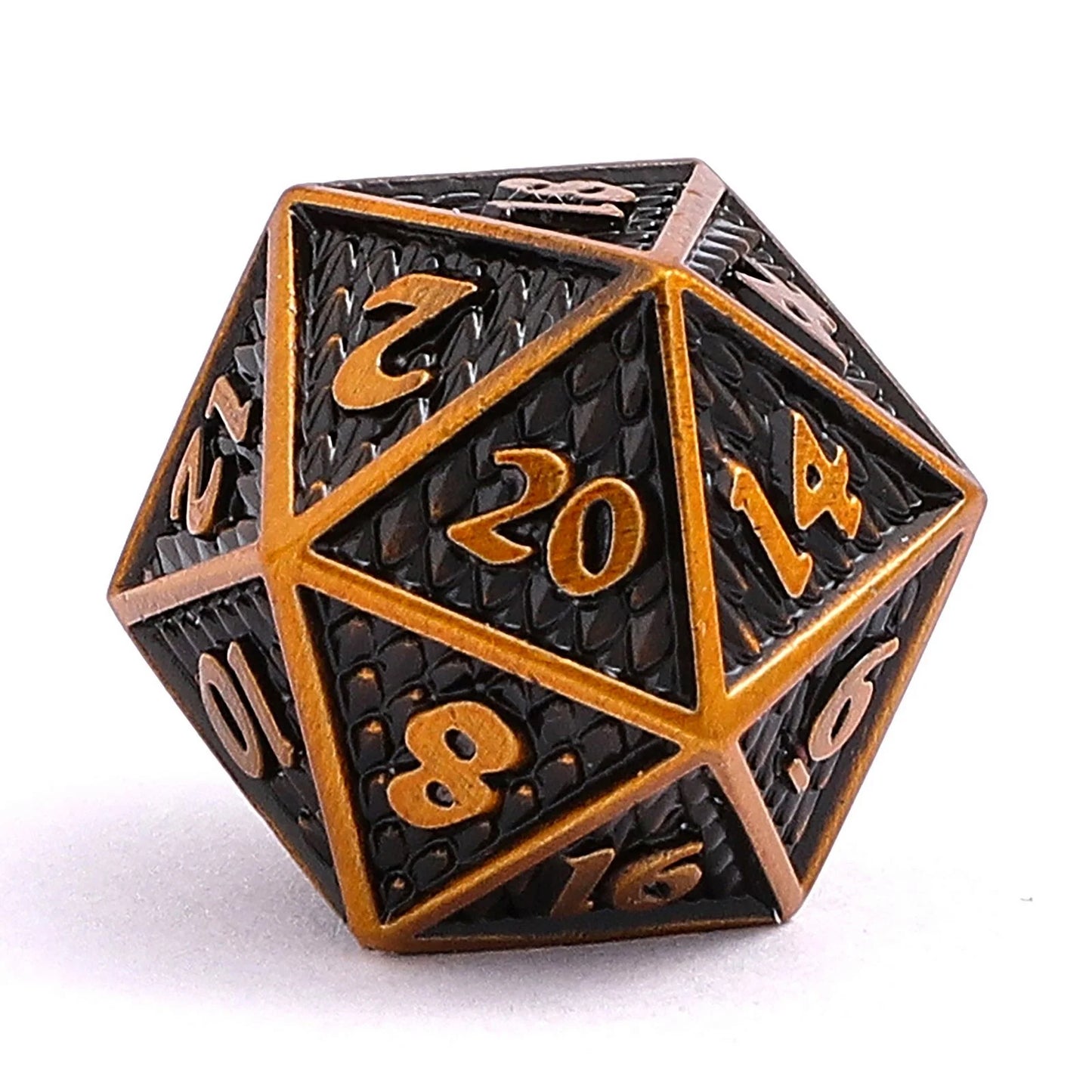 Small Behemoth Dice Set - Ancient Gold, Solid Metal