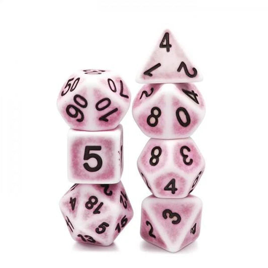 Pink Ancient Dice Set - Resin