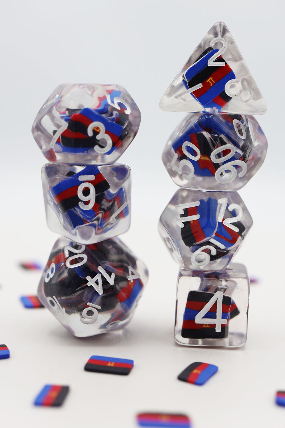 Polyamorous Flag Dice Set - Resin Inclusion