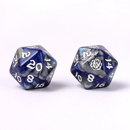 Wyrmforged Rollers 8 Piece Dice Set - Paladin Steel, Rounded Resin